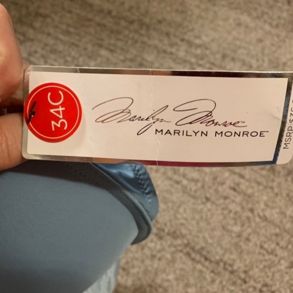 🔵 Bra-Powder blue criss cross back, Marilyn Monroe brand, intimates 34c NWT - Picture 6 of 7